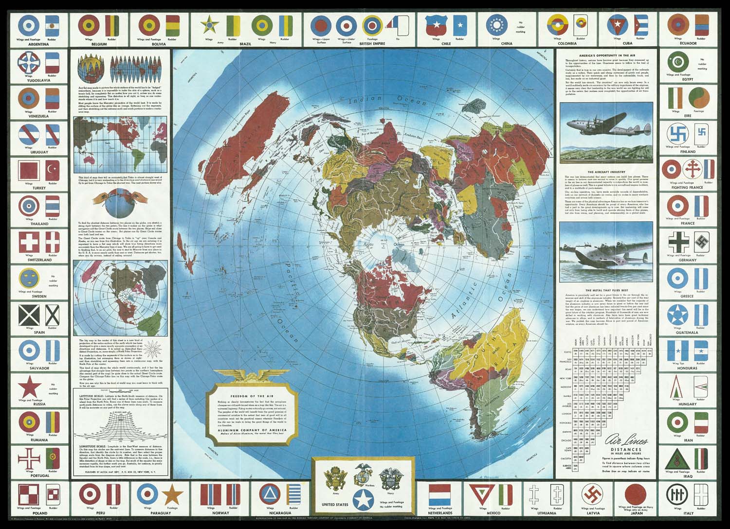 Global Map for Global War and Global Peace, Alcoa Map Dept., 1943 Global Map for Global War and Global Peace, Alcoa Map Dept., 1943