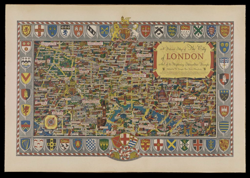 Colorful pictorial map of London
