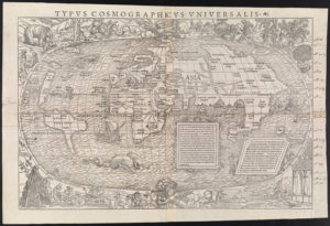 Typus Cosmographicus Universalis by Sebastion Munster, 1555