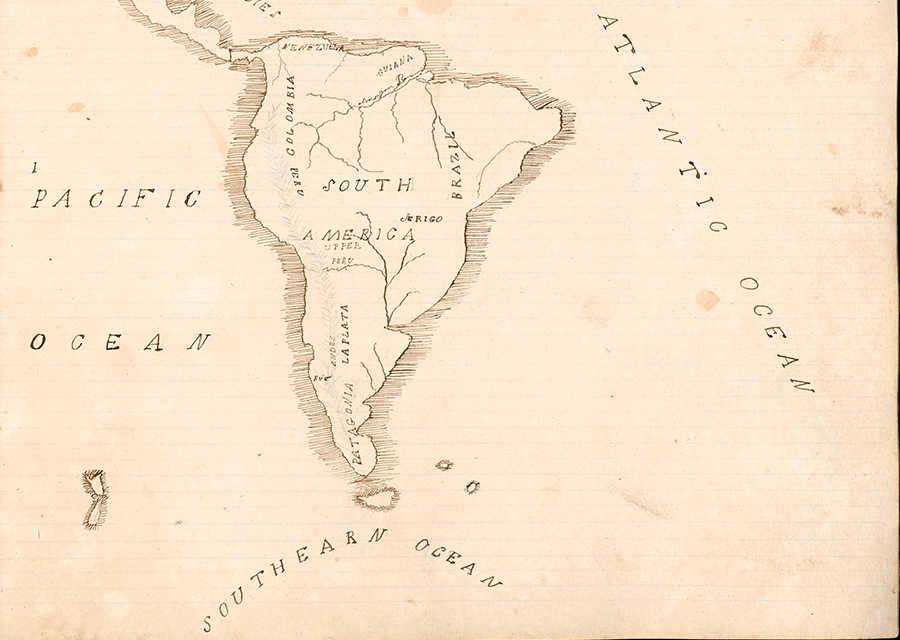 Sarah R. Allen, Map of South America, ca. 1830