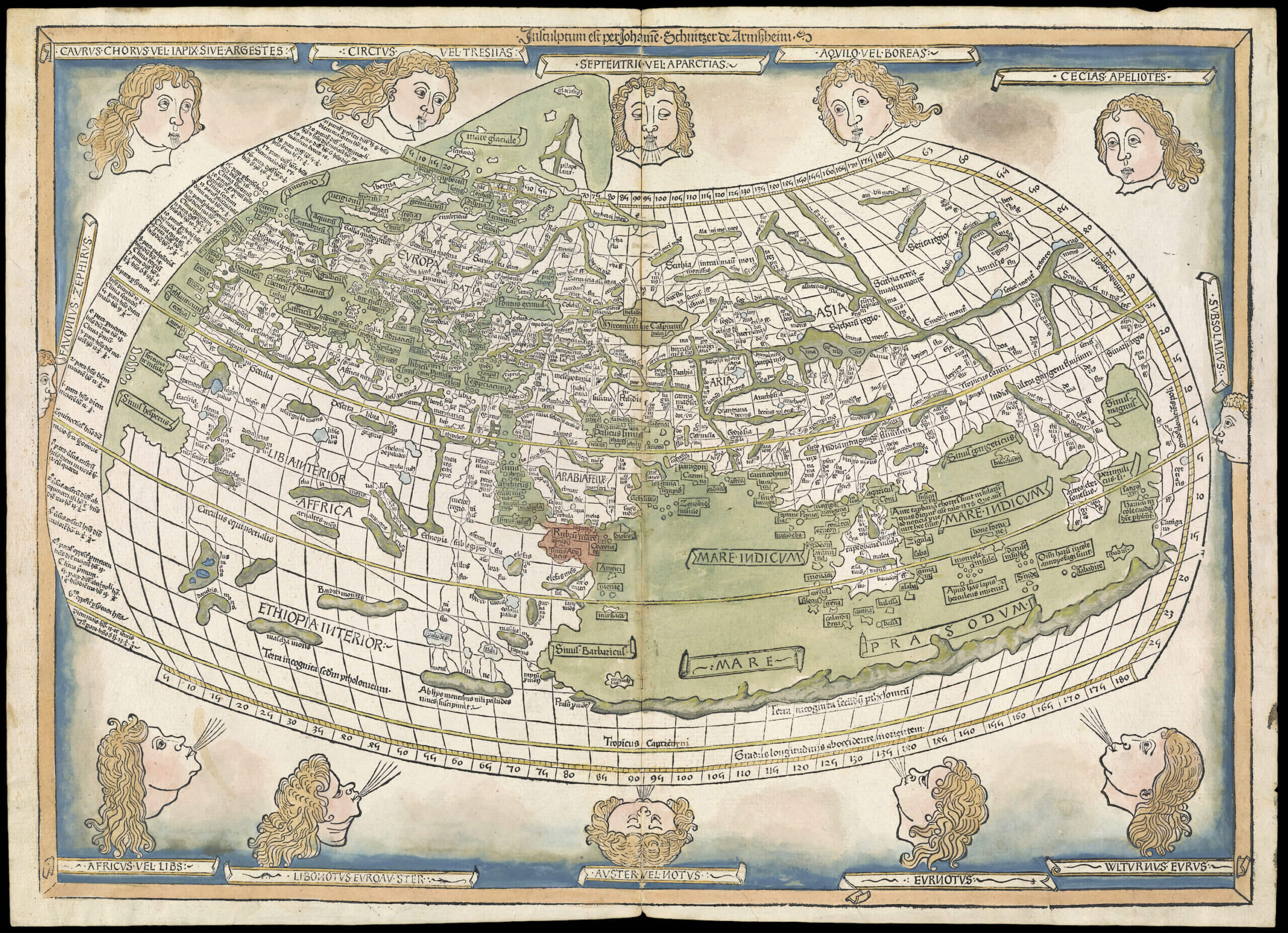 Ptolemaic map of the world from 1482