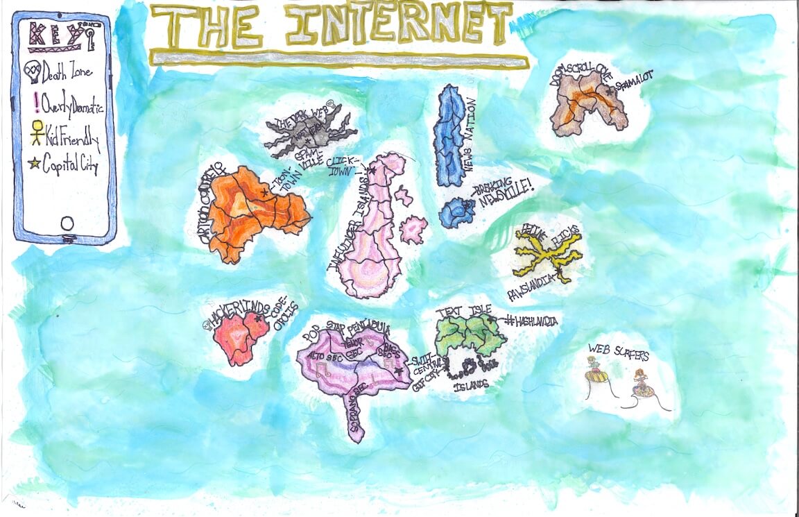 handmade map by middle grade student