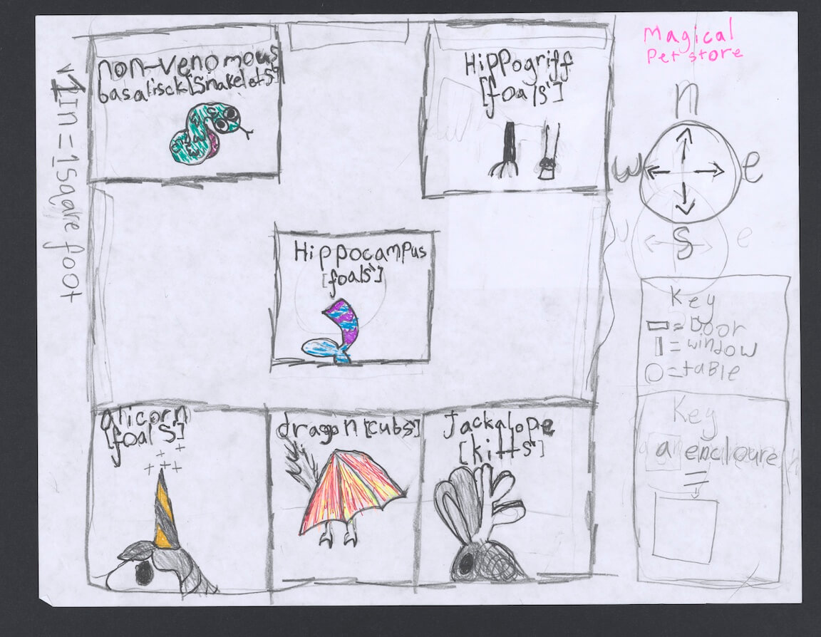 handmade map by middle grade student