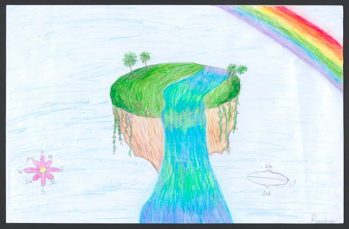handmade map by middle grade student