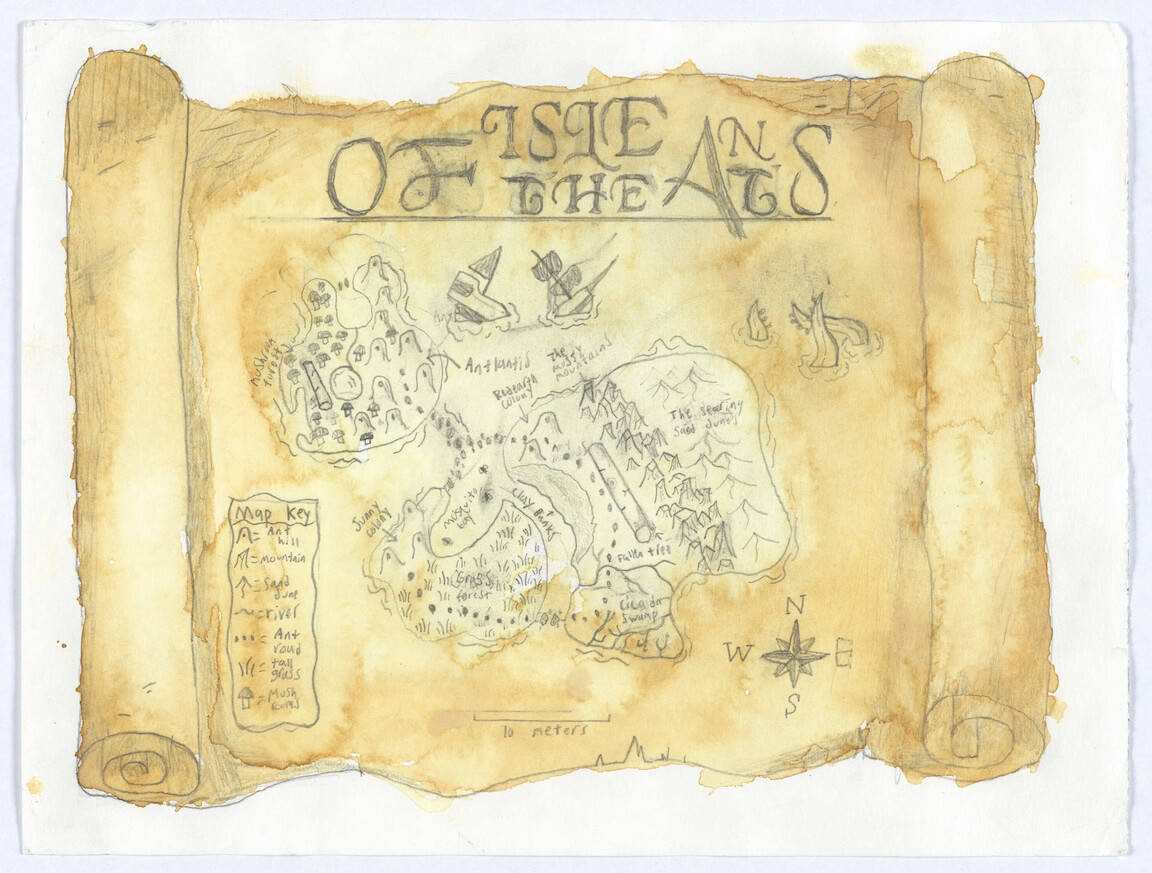 handmade map by middle grade student