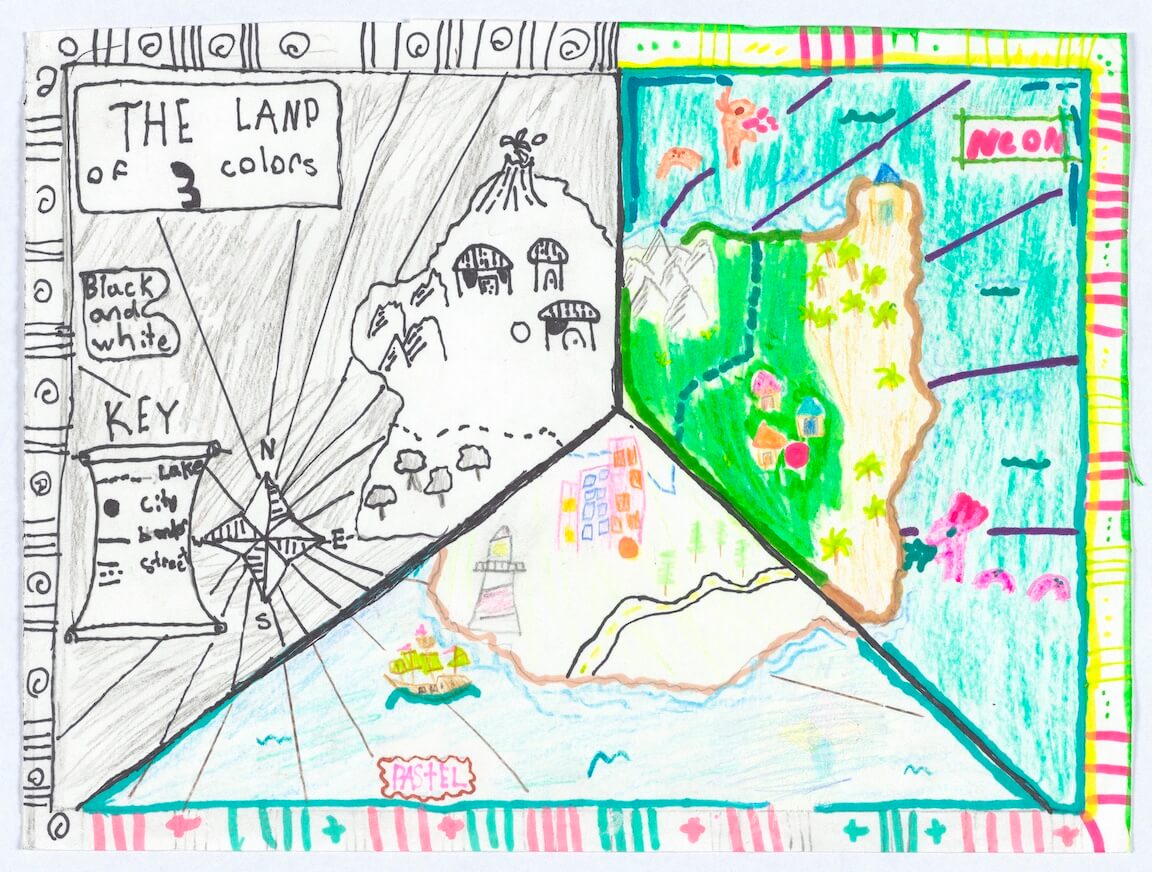 handmade map by middle grade student