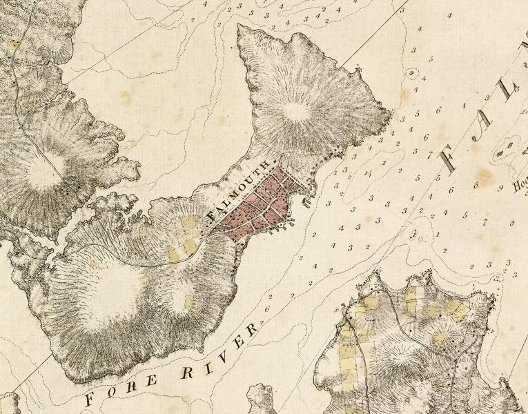Detail of Desbarres, [Falmouth Harbor] (1777)