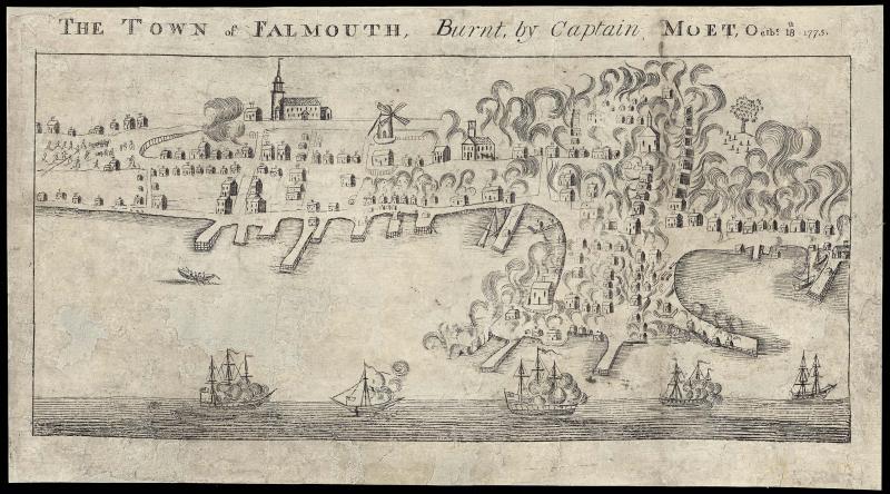 Norman, view of town of Falmouth (1782)