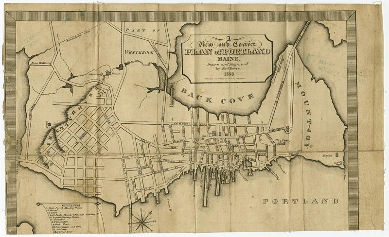 Bowen 1823 map of Portland